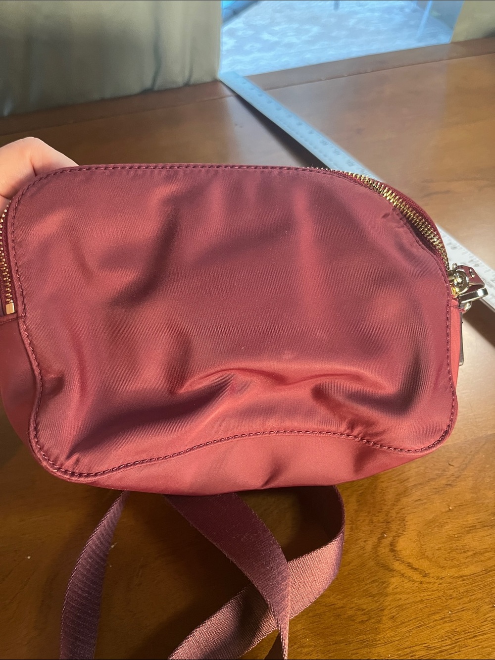 Kate Spade Watson Lane Nylon Crossbody Bag in Burgundy with Gold Hardware - Picture 4 of 13